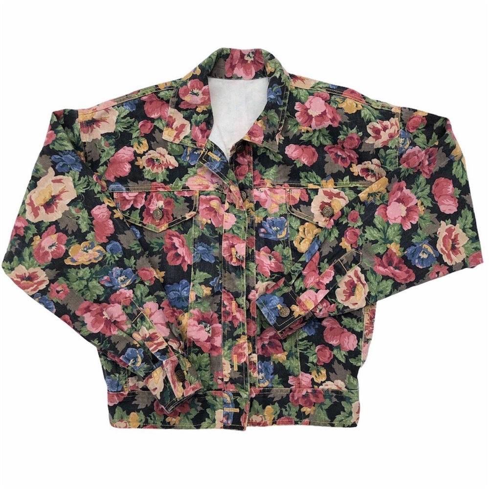 Vintage Floral Denim Jacket